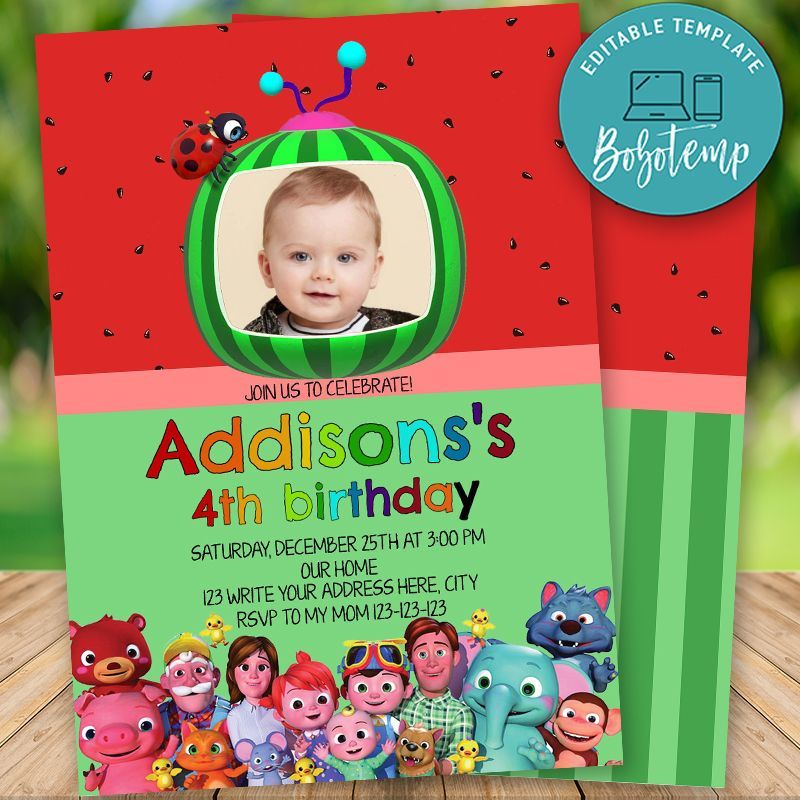 Featured image of post Cocomelon Birthday Invitation Card Free