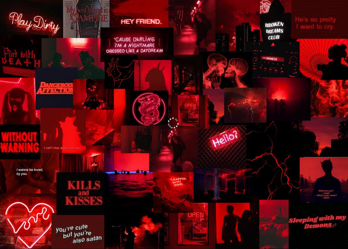 Featured image of post Red Aesthetic Collage Wallpapers For Laptop
